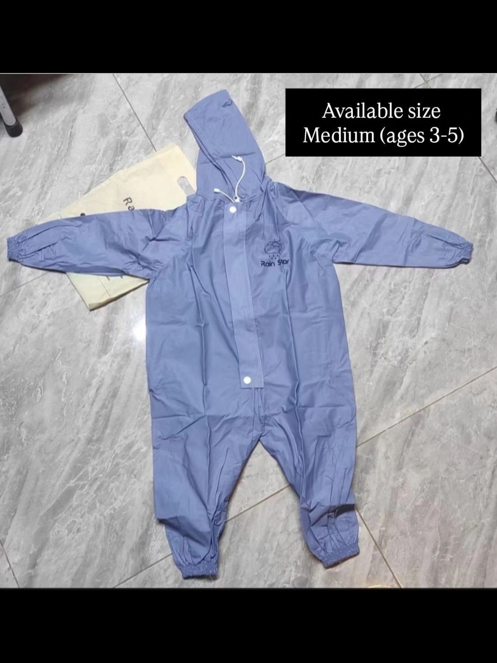 Kids Hooded Rain Suit in Periwinkle Blue